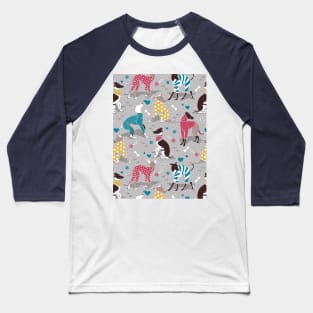 Greyhounds dogwalk // pattern // grey background Baseball T-Shirt